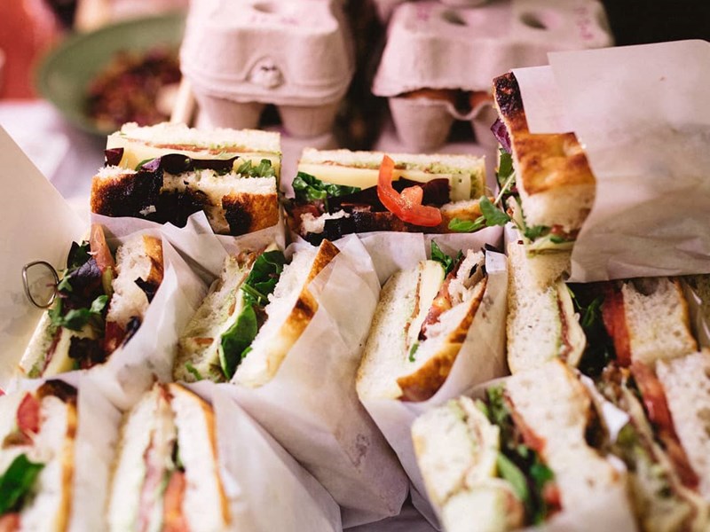 Sandwiches on display at Bragazzi's.