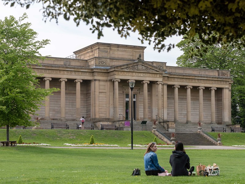 The exterior of the Weston Park Museum set in the grounds of Weston Park.