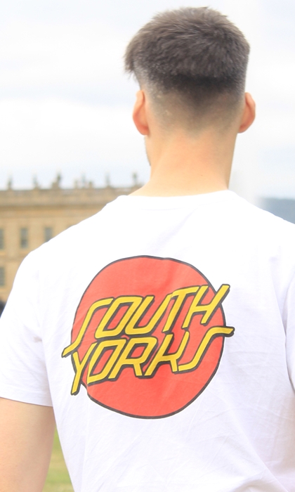 A man wearing clothing from Sheffield's The Alternative Store.