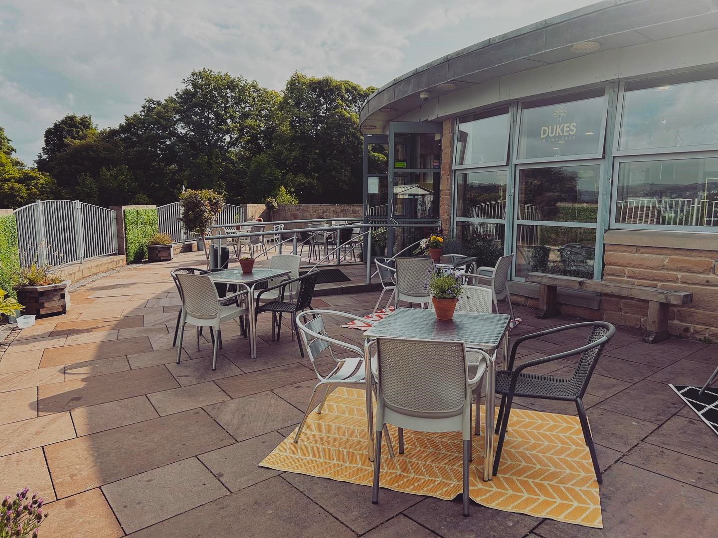 Outside seating area at Dukes in the Park 