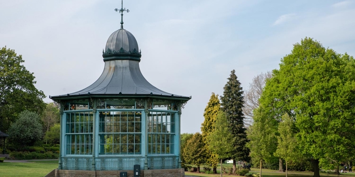 The Weston Park bandstand.