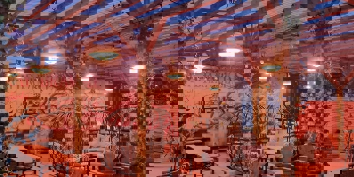 Outdoor seating at Decks.