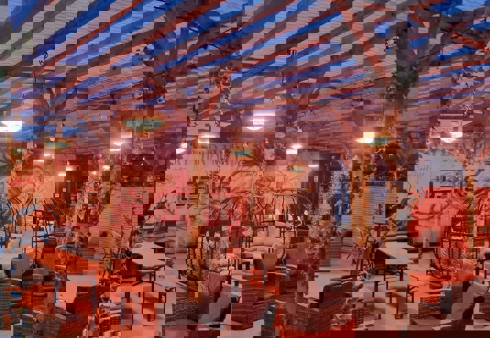 Outdoor seating at Decks.