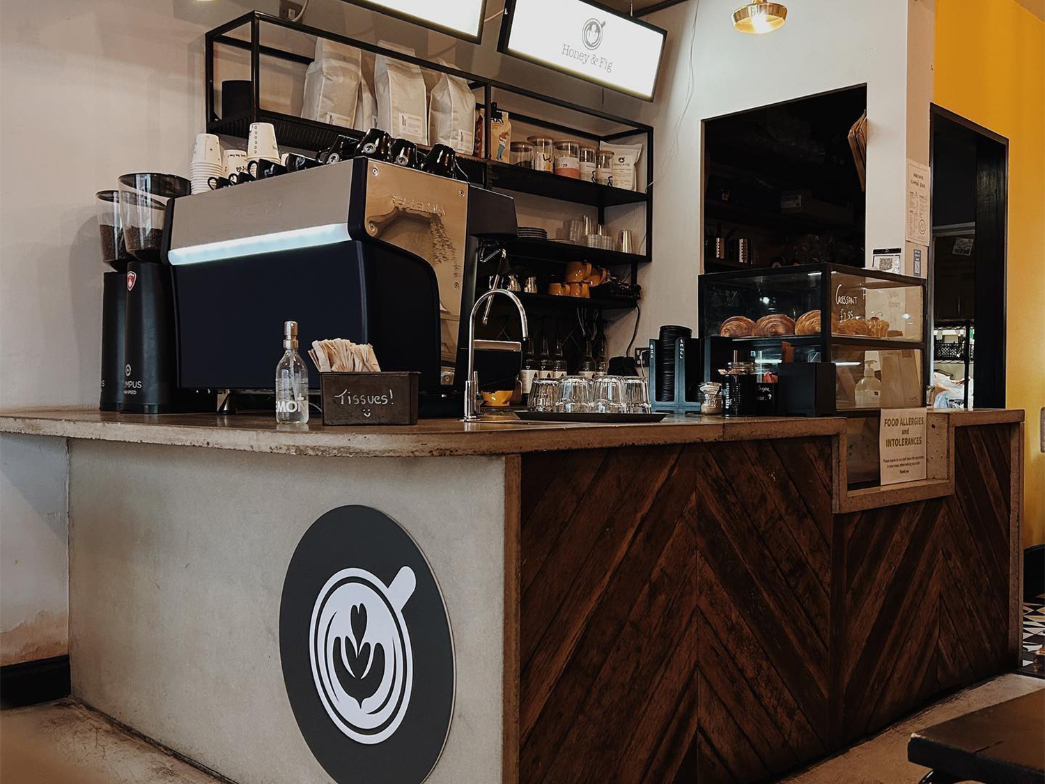 The counter at Honey & Fig