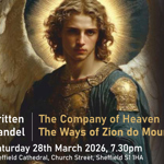 Poster for the concert, listing all the details, along with an painting of an Angel.