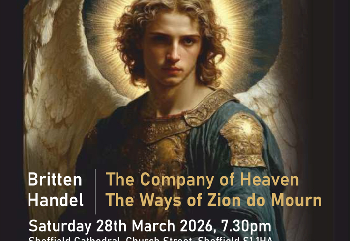 Poster for the concert, listing all the details, along with an painting of an Angel.
