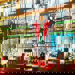 Stained glass window at Shakespeares.