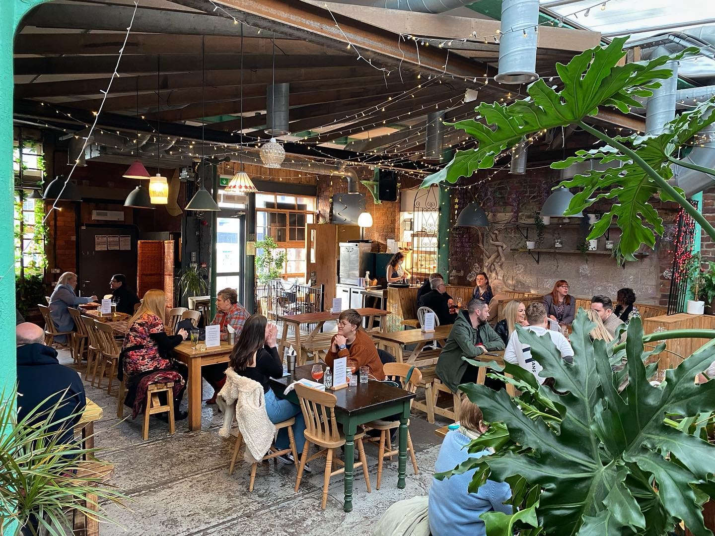 Inside The Old Workshop, filled with customers.