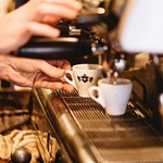 A cup of espresso being made at Bragazzi's.