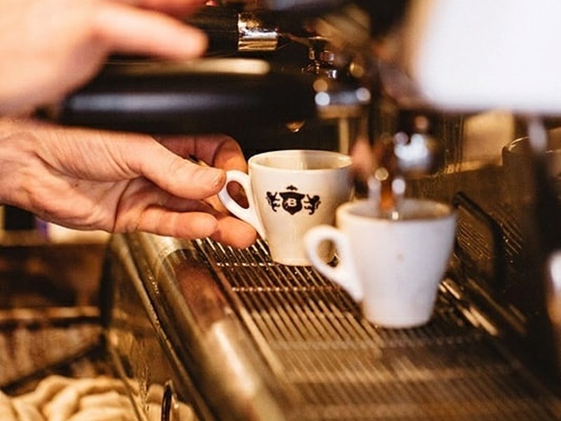 A cup of espresso being made at Bragazzi's.