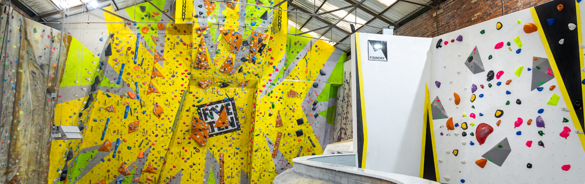 Climbing walls at The Foundry Climbing Centre.