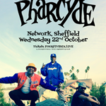 Poster for The Pharcyde show, featuring the band posing on a rooftop.