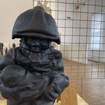 A sculpture at an art exhibition.