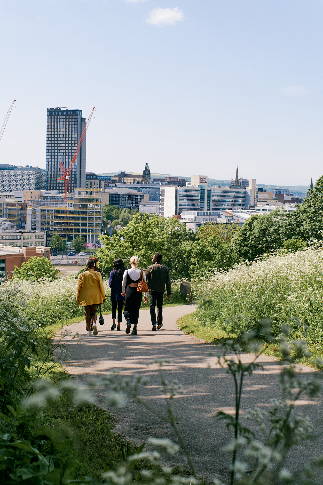 Group pf people walking down from Cholera Monument 