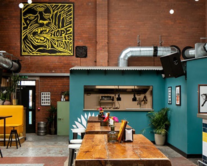 Inside Piña, a Mexican themed bar.