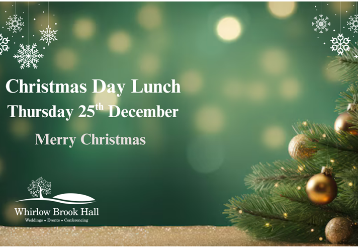 Poster for the event with the date and the time on a picture of a decorated Christmas tree.