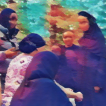 A blurred image of a group of people.