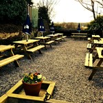 The beer garden at The Brothers Arms.