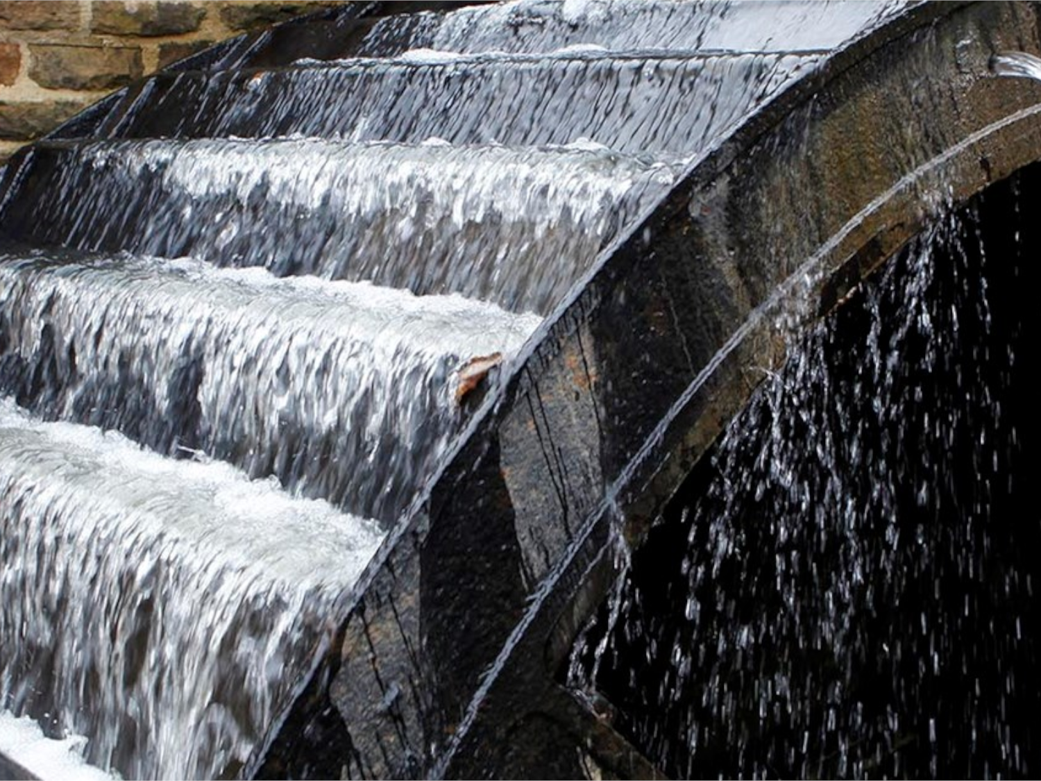 The water wheel at the Shepherd Wheel Workshop.
