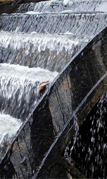 The water wheel at the Shepherd Wheel Workshop.