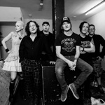A black and white photo of the band The Wonder Stuff.