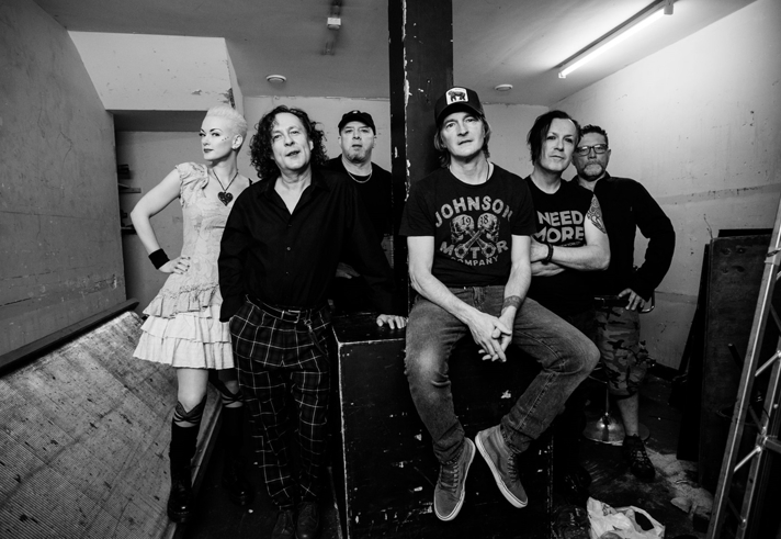 A black and white photo of the band The Wonder Stuff.