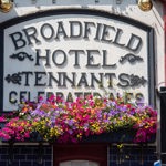 The sign above the entrance to The Broadfield.
