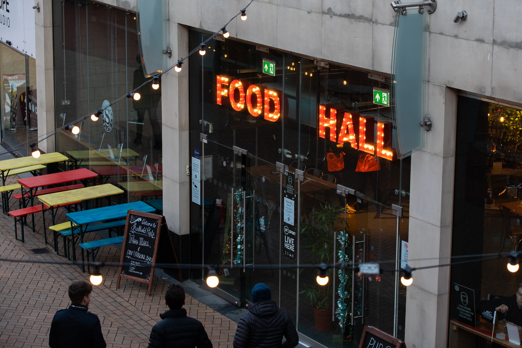 The entrance to Sheffield Plate in Orchard Square.