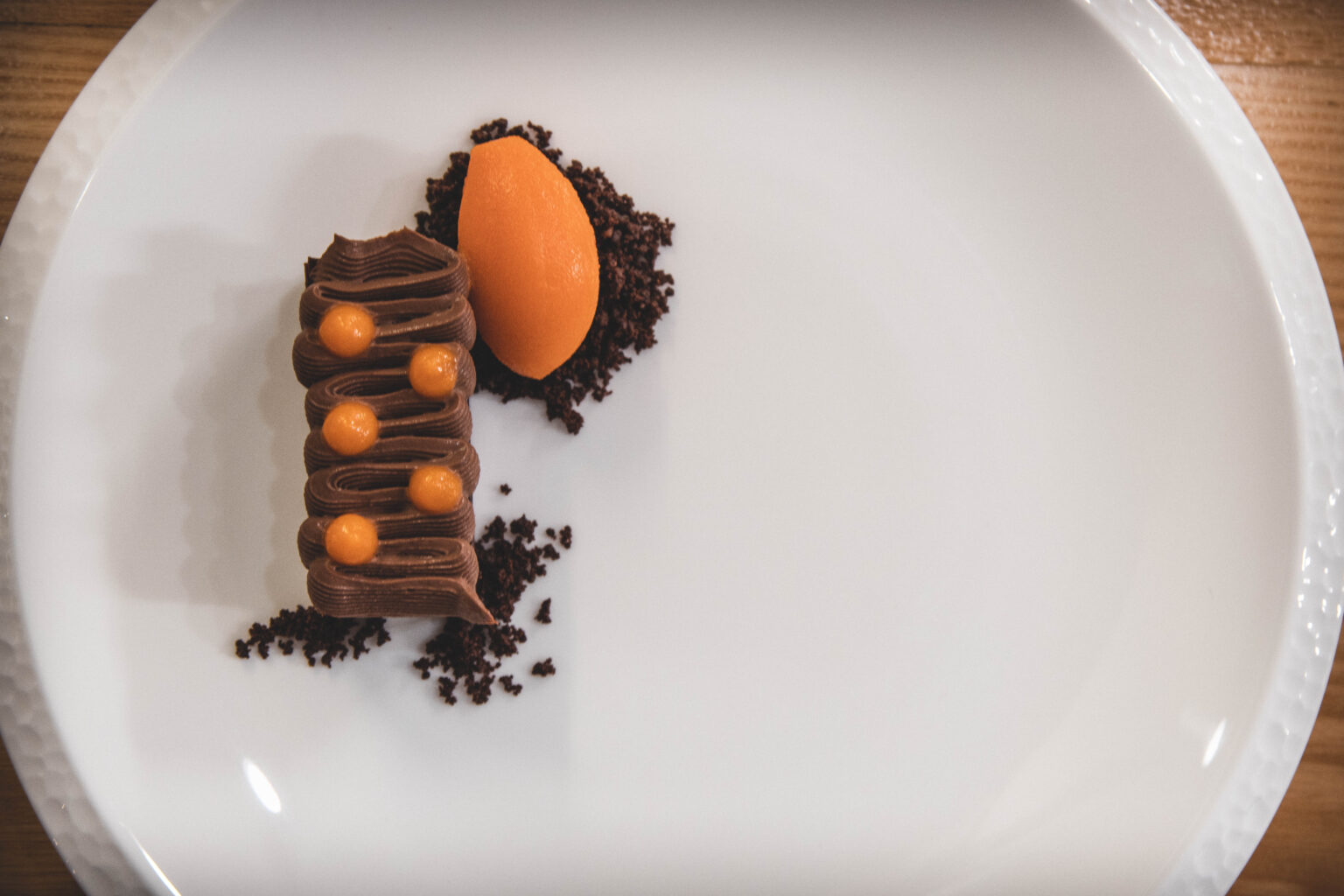 A desert at Fischer’s Baslow Hall, an award-winning, stylish, boutique country house hotel and restaurant.