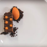 A desert at Fischer’s Baslow Hall, an award-winning, stylish, boutique country house hotel and restaurant.