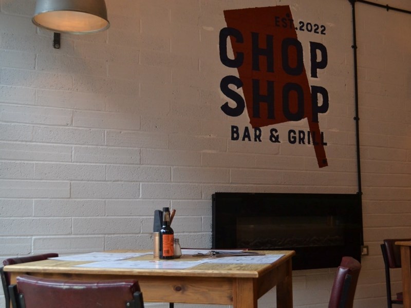 Interior of Chop Shop Bar & Grill.