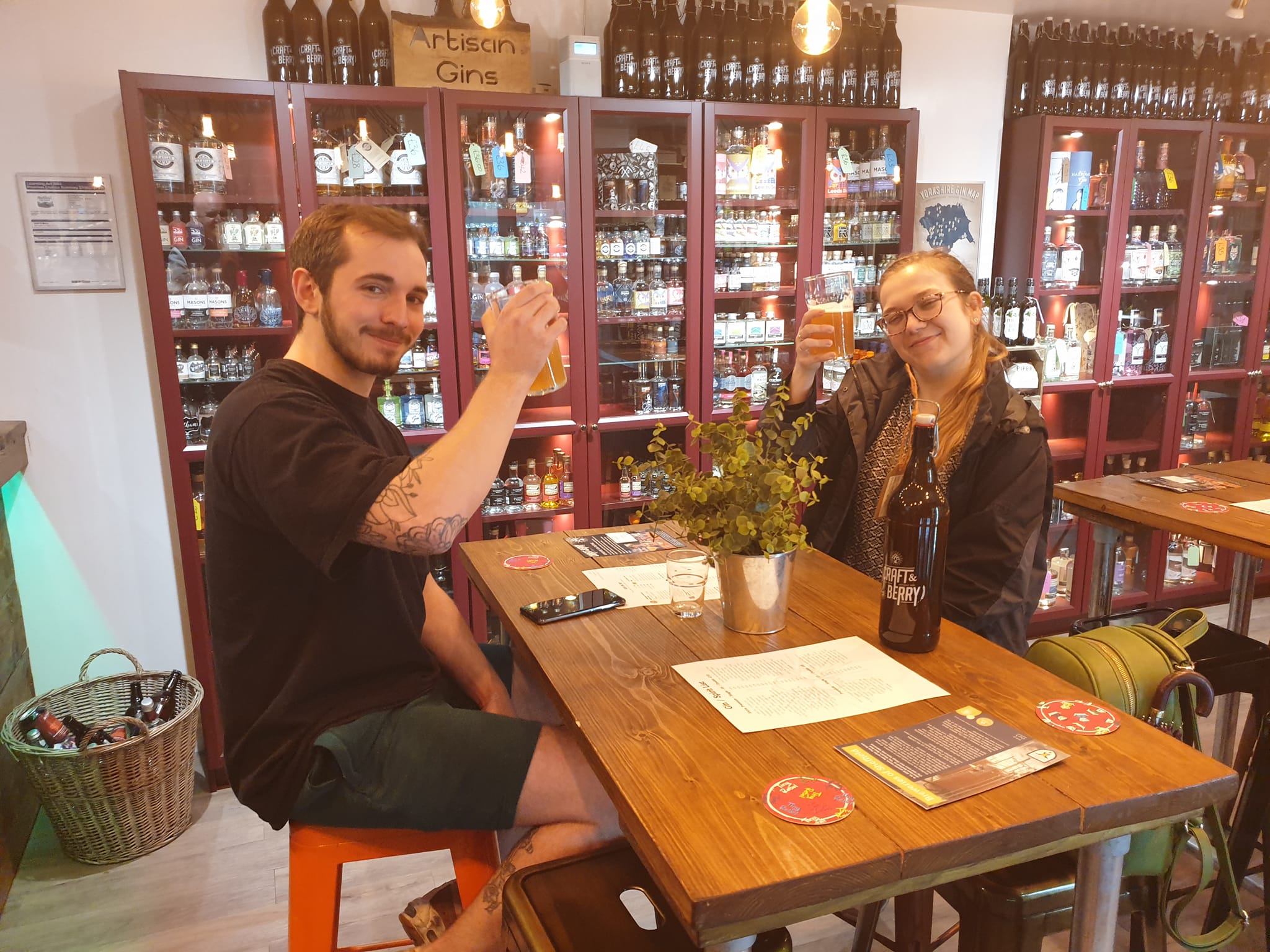 Two people enjoying a drink at the Craft & Berry.