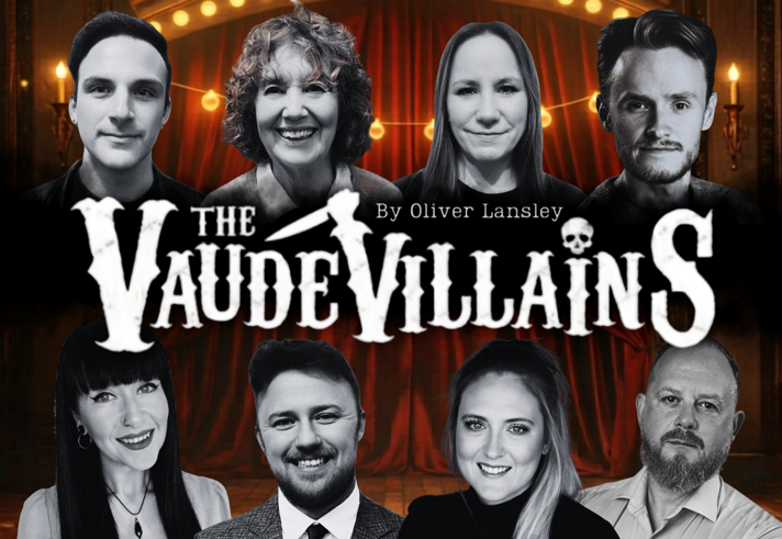 Promotional poster for the event, with headshots of members of the cast.