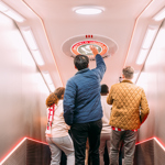 People on a guided tour around Bramall Lane, the home of Sheffield United Football Club.