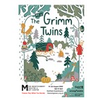 A colourful poster for The Not So Grimm Twins showing a forest glade and an old fashioned caravan.