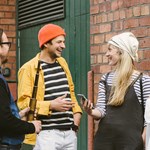 Four people getting ready to set off and play Treasure Hunt Sheffield.