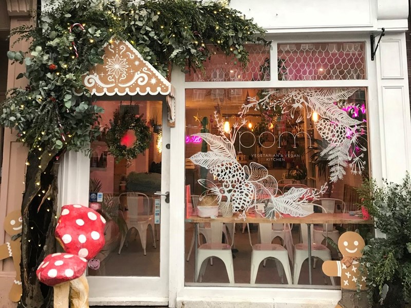 The exterior of Pom Kitchen.