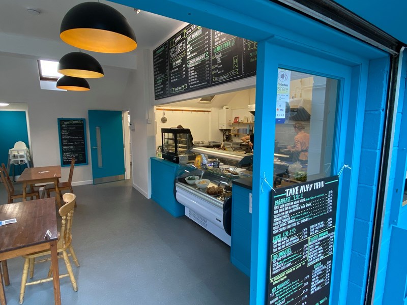 Inside the cafe at Heeley City Farm.