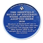Sheffield Home of Football blue plaque.