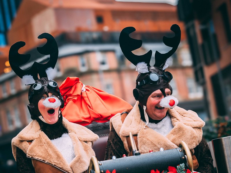 Festive Performers at the Crackers For Christmas Opening Weekend in Sheffield.