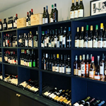 Shelves of wine bottle at Gills & Co.