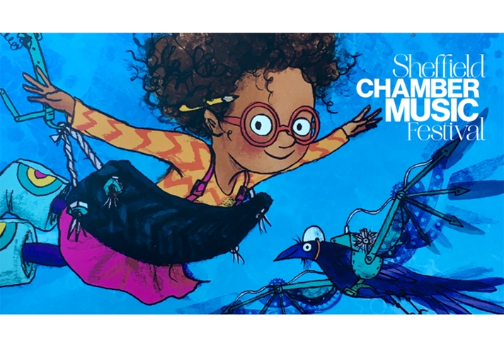A promo for Izzy Gizmo with a drawing of a girl on a swing.
