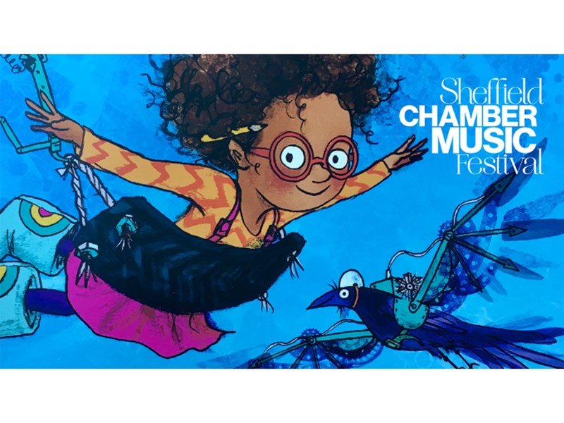 A promo for Izzy Gizmo with a drawing of a girl on a swing.