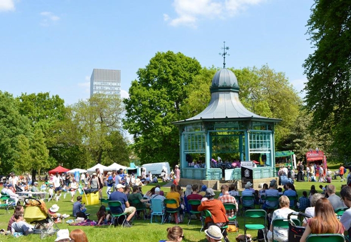 Crowds of people enjoying themselves at a previous Weston Park May Fayre.