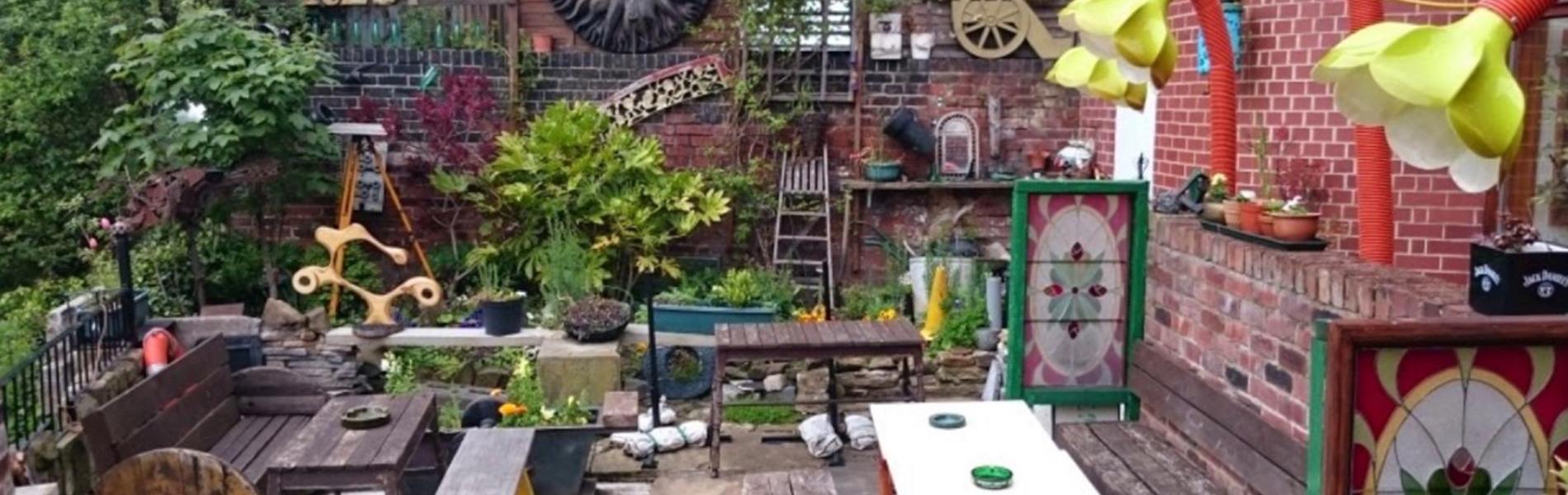 The beer garden at The Gardeners Rest.