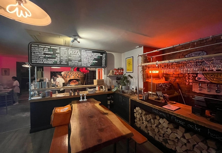 The bar at the Nether Edge Pizza Co.