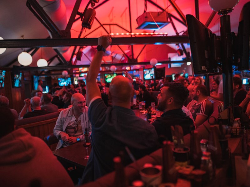 A crowd at The Common Room.