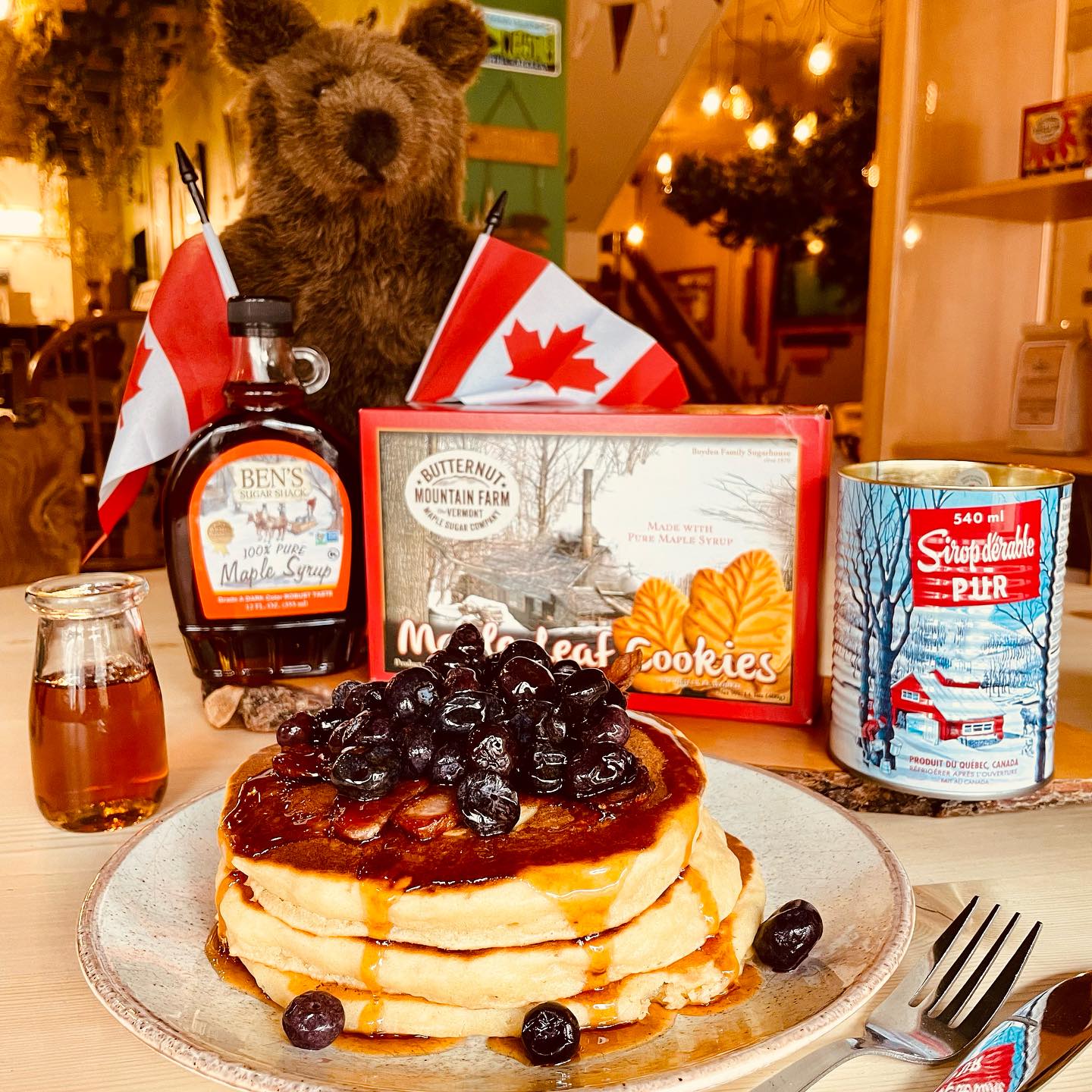 A stack of pancakes at The Cabin.