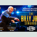 Promo poster for the Billy Joel Songbook featuring a photo of Elio Pace playing the piano.