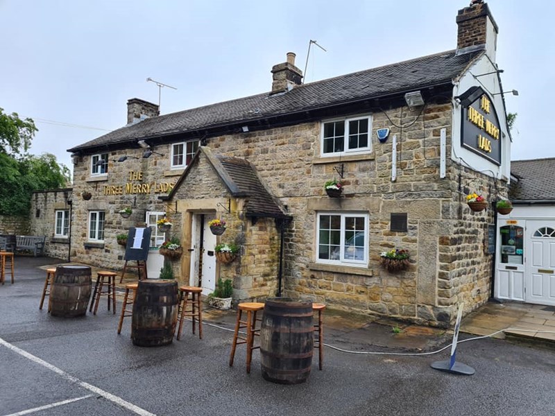 The exterior of the Three Merry Lads.